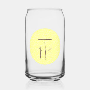 Verre Canette Trois croix sur le Calvaire jaune