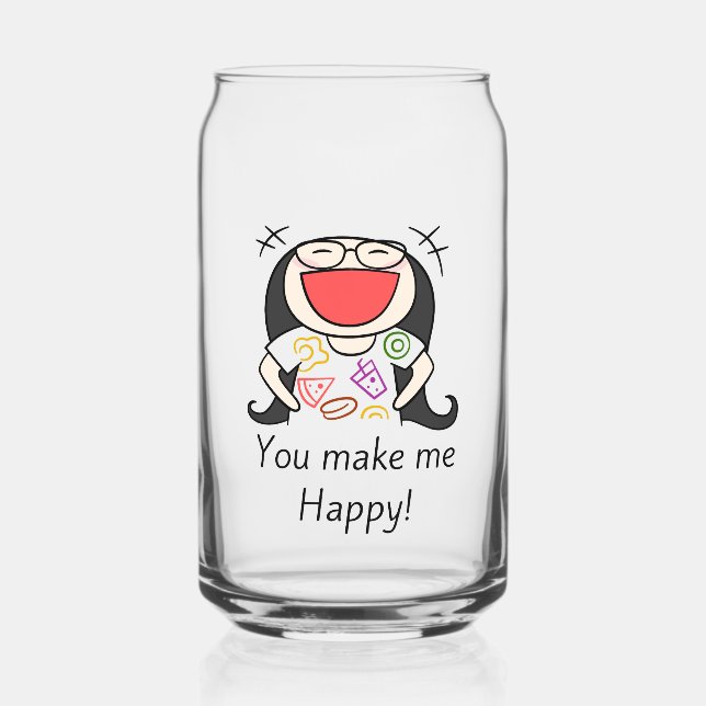 Verre Canette tu me rends heureux (Recto)