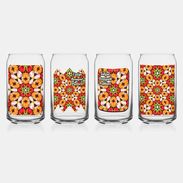 Verre Canette Tulips Bouquet Motif (Recto)