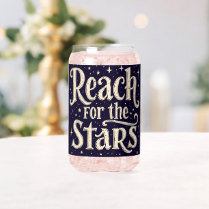 Verre Canette Typographie céleste « Atteindre les Étoiles »