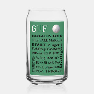 Verre Canette Typographie du GOLF