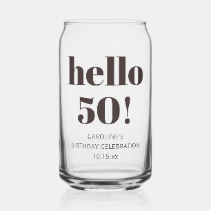 Verre Canette Typographie Gras Brun Moderne Favori 50e Anniversa
