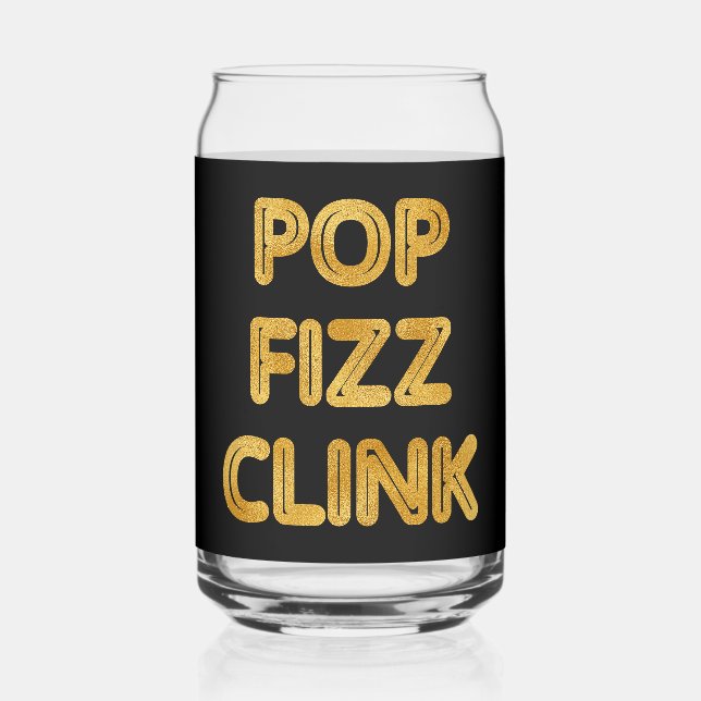 Verre Canette Typographie Moderne Pop Fizz Clink (Recto)