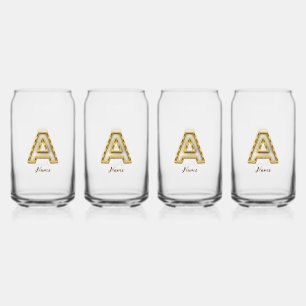 Verre Canette Typographie originale A Monogram Gold