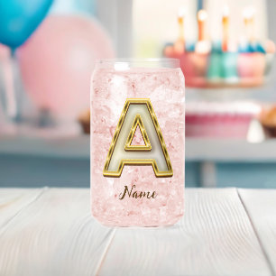 Verre Canette Typographie originale A Monogram Gold