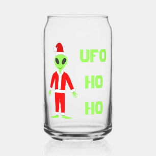 Verre Canette UFO Ho Ho Père alien de Noël