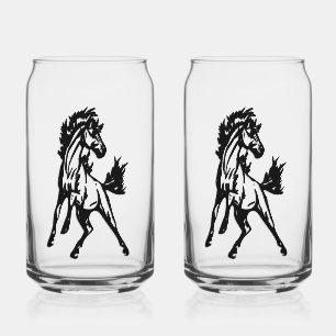 Verre Canette Un cheval sautant fringant