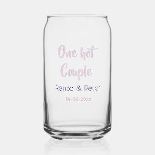 Verre Canette Un couple chaud ajouter nom pastel violet rétro mo