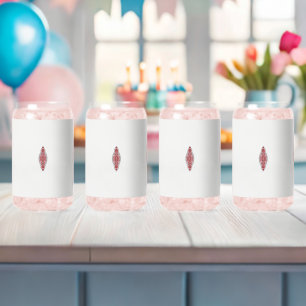 Verre Canette un design de motif rouge et blanc