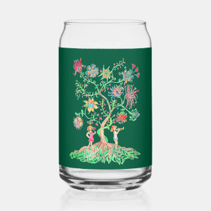 Verre Canette Un dessin vibrant représente un arbre de fantaisie