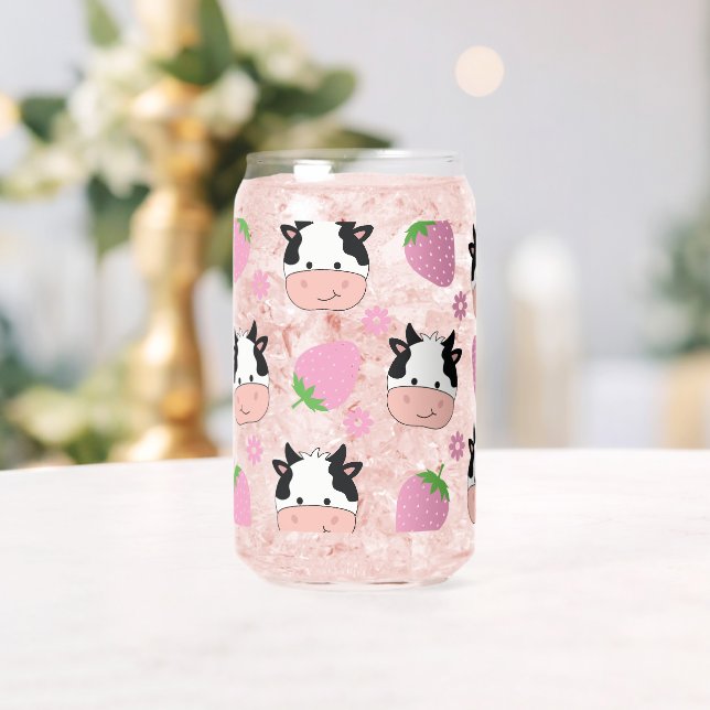 Verre Canette Vaches fraises (Insitu (Mariage))