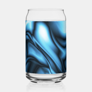 Verre Canette Vague de soie bleue