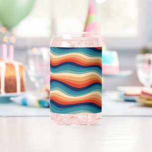 Verre Canette Vagues Rétro Colorées Vintage