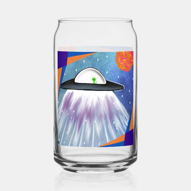 Verre Canette vaisseau spatial Alien UFO Space (Recto)