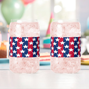 Verre Canette Vaisselle étoilée rouge blanc bleu patriotique