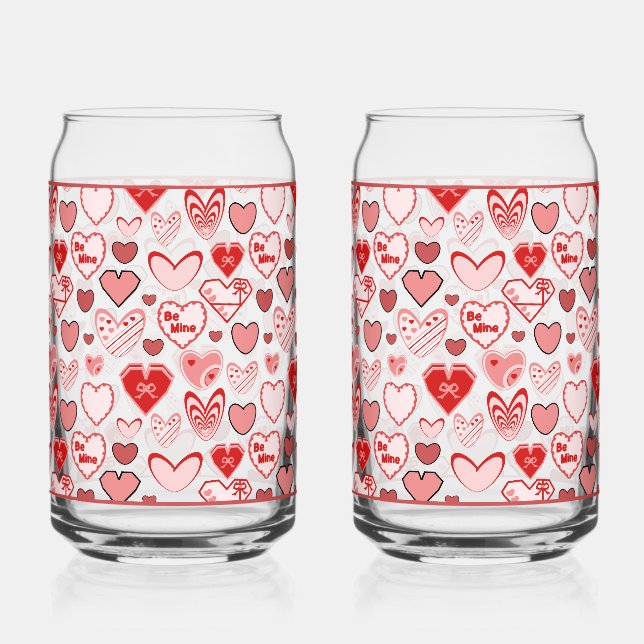 Verre Canette Valentine Heart Glass (Recto)