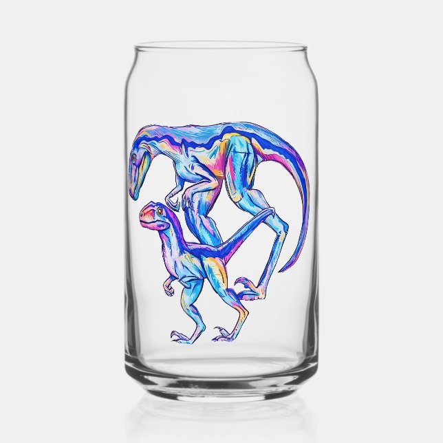 Verre Canette Velociraptor Dinosaur Maman & Bébé (Verso)