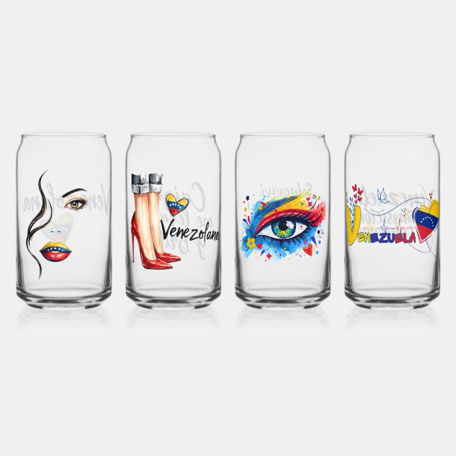 Verre Canette Venezolanos Artísticos – Orgullo, Mujer Venezolana (Recto)
