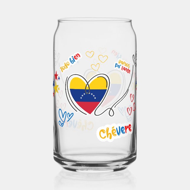 Verre Canette Venezuela Corazón y Frases Positivas (Recto)