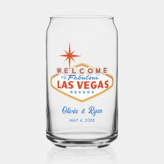 Verre Canette Verrerie personnalisée Las Vegas Mariage (Recto)
