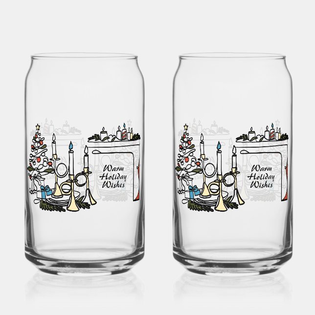 Verre Canette Verrines pour bougies de fête (Recto)