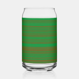 Verre Canette Vert Marron Rayé
