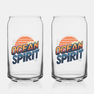 Verre Canette Vibe de plage "Ocean Spirit" vintage
