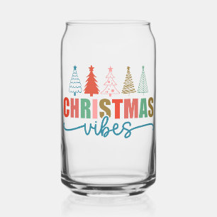 Verre Canette Vibes de Noël - Colorful Holiday Trees Design