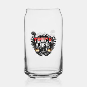 Verre Canette Vie de Camion Grunge en Chrome Rouge Distressed Ca