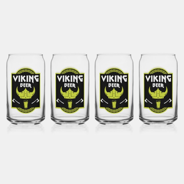 Verre Canette Viking Bière Drinker (Recto)