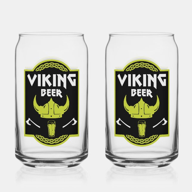 Verre Canette Viking Bière Drinker (Recto)
