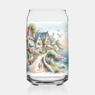 Verre Canette Village de cottage côtier pastel Évasion