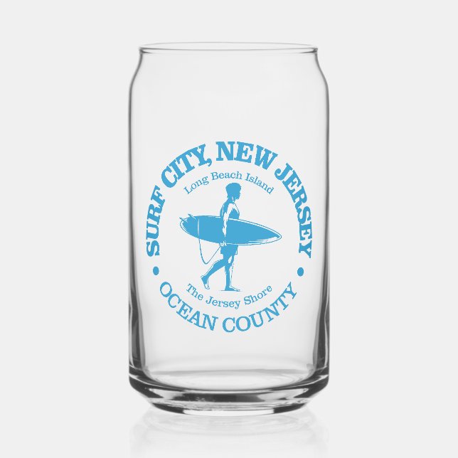 Verre Canette Ville de surf (surfeur) (Recto)