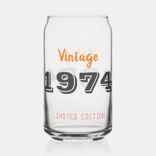 Verre Canette Vintage 1974 édition limitée 50e cadeau d'annivers