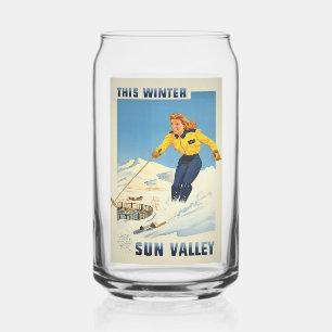 Verre Canette Vintage voyage Sun Valley USA