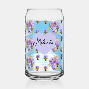 Verre Canette Violette Fleurie Violette Pourpre Lilas Nom de Fem