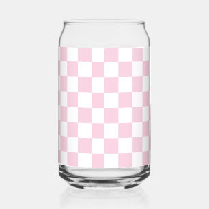 Verre Canette Vitre À damiers Rose, Décor D'Eau Douce