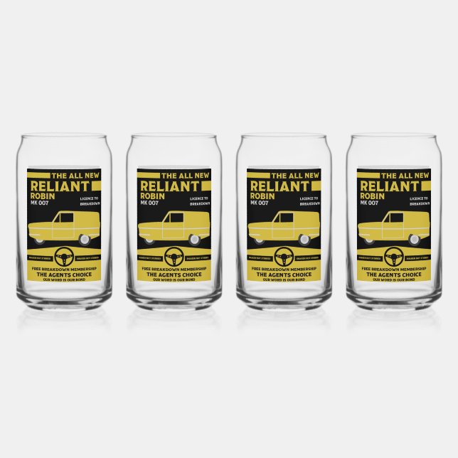 Verre Canette Voiture Robin Reliant (Recto)