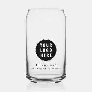 Verre Canette Votre logo d'entreprise et employés de la société