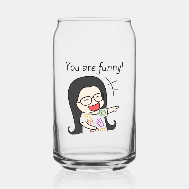 Verre Canette vous êtes drôle citation dall (Recto)