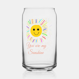 Verre Canette vous êtes mon soleil jaune orange rayons de soleil