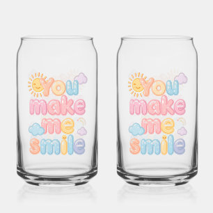 Verre Canette "Vous me faites sourire" avec Soleil et Nuages