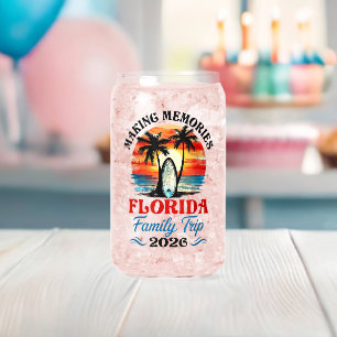 Verre Canette Voyage de vacances en famille en Floride vintage 2
