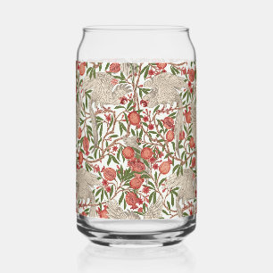 Verre Canette Walter Crane Cacatoès blanc Grenade rouge Art