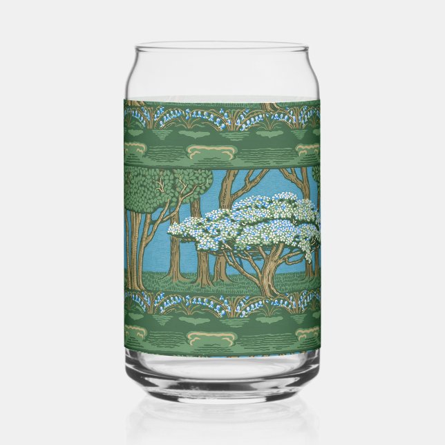 Verre Canette Walter Crane May Tree Wallpaper Green Blue (Recto)