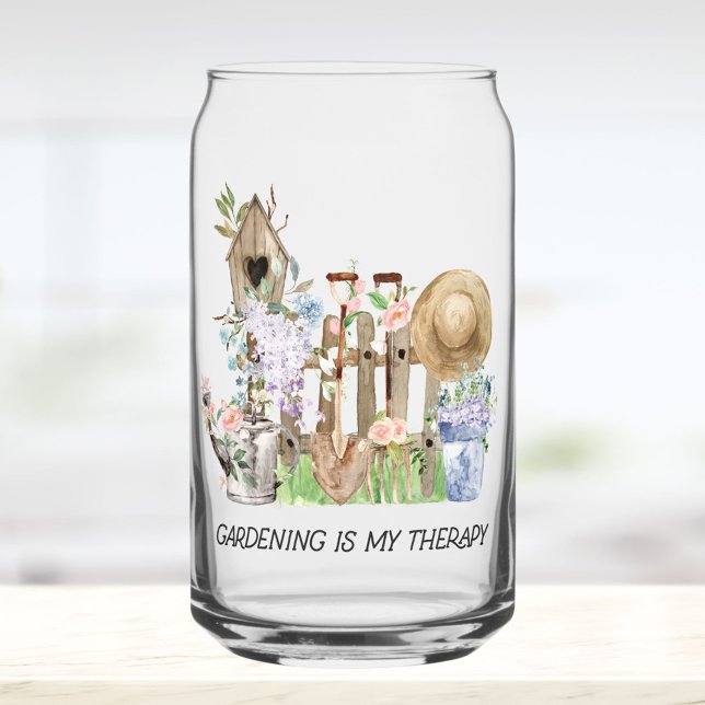 Verre Canette Watercolor Floral Gardening Tools and Quote (In situ)