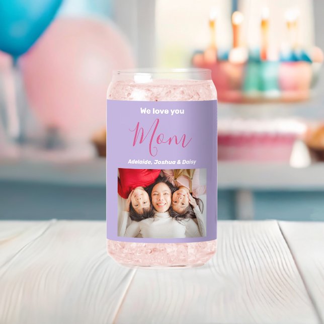 Verre Canette We Love You Mom Photo Names Custom Party Soda (Insitu (Baby Shower))