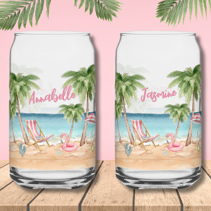 Verre Canette Week-end de filles célibataires aquarelle plage ad