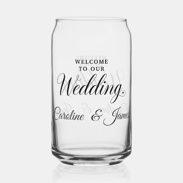Verre Canette Welcome to Our Wedding  Add Name  (Recto)