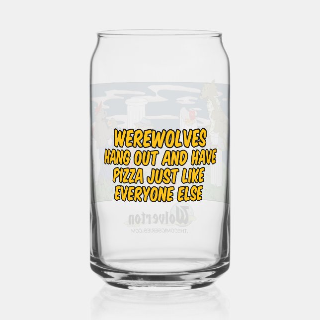 Verre Canette Werewolves Havinf Pizza Glass (Verso)